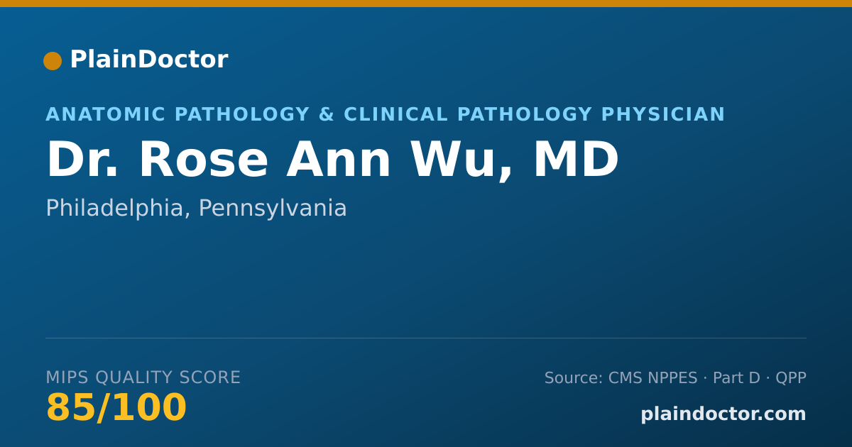 Shareable card for Rose Ann Wu, MD - Anatomic Pathology & Clinical Pathology Physician, Philadelphia, PA