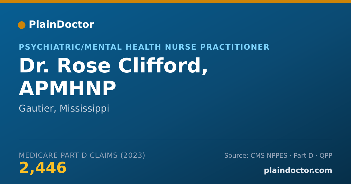 Shareable card for Rose Clifford, APMHNP - Psychiatric/Mental Health Nurse Practitioner, Gautier, MS