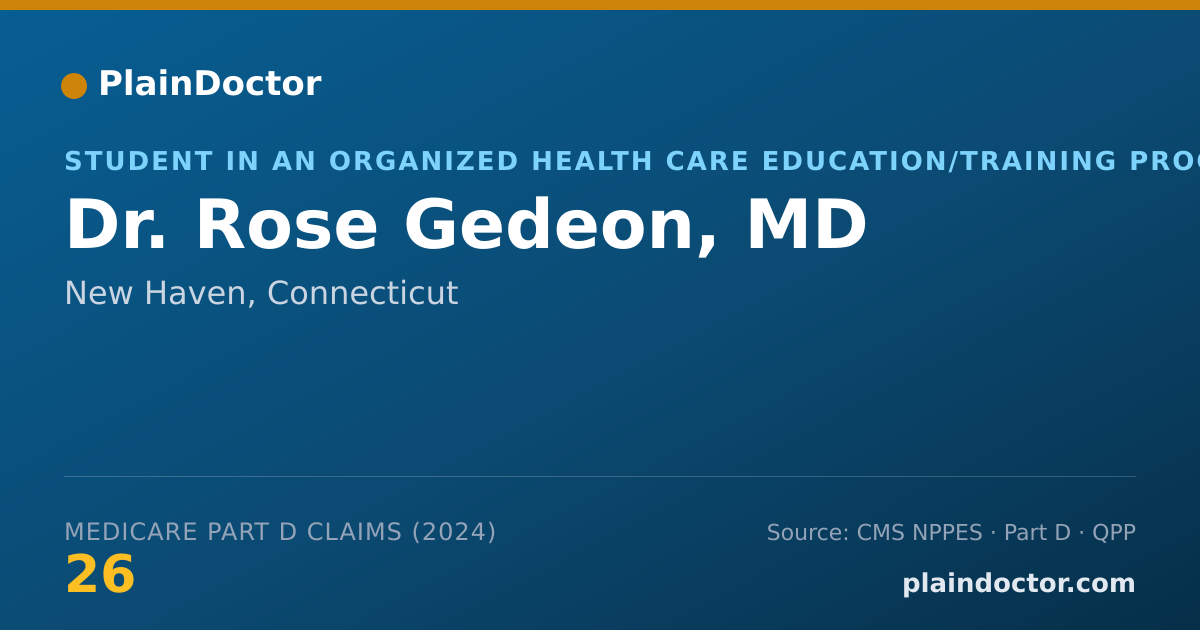 Shareable card for Rose Gedeon, MD - Student in an Organized Health Care Education/Training Program, New Haven, CT