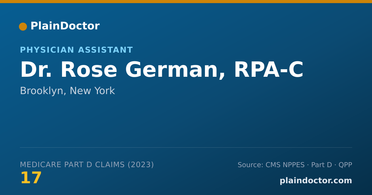 Shareable card for Rose German, RPA-C - Physician Assistant, Brooklyn, NY