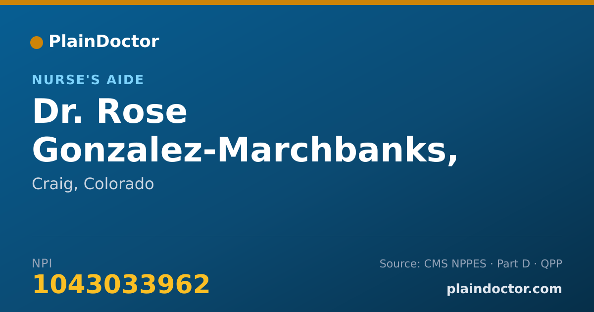 Shareable card for Rose Gonzalez-Marchbanks, CNA,CHHA - Nurse's Aide, Craig, CO