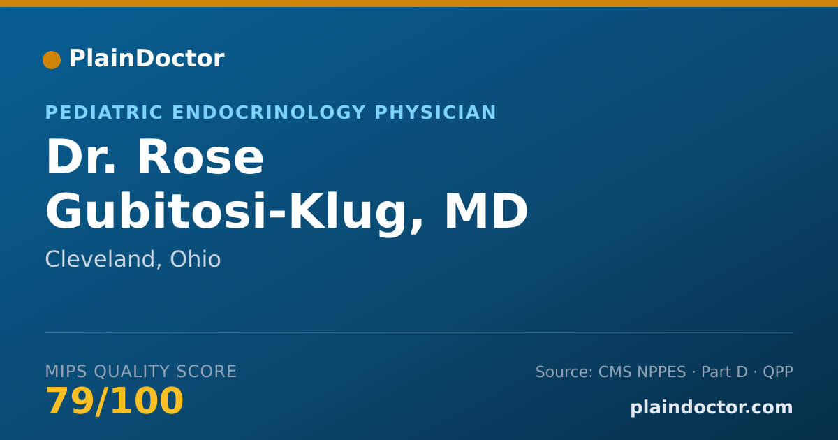 Shareable card for Rose Gubitosi-Klug, MD - Pediatric Endocrinology Physician, Cleveland, OH