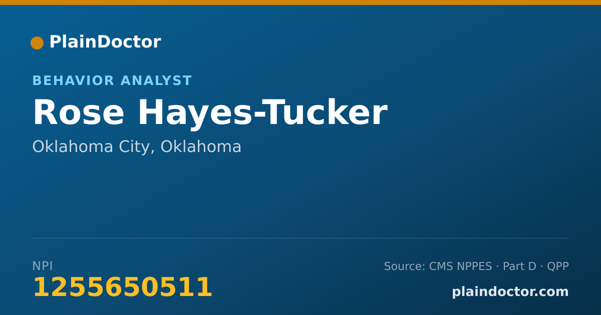 Shareable card for Rose Hayes-Tucker - Behavior Analyst, Oklahoma City, OK