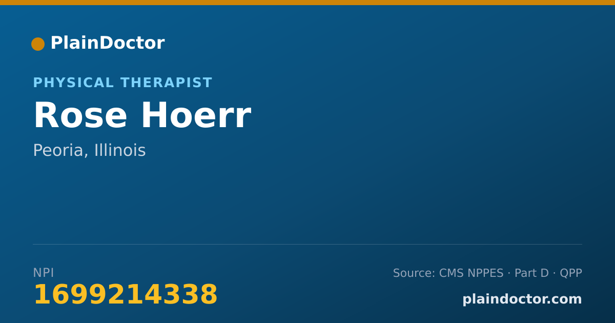 Shareable card for Rose Hoerr - Physical Therapist, Peoria, IL