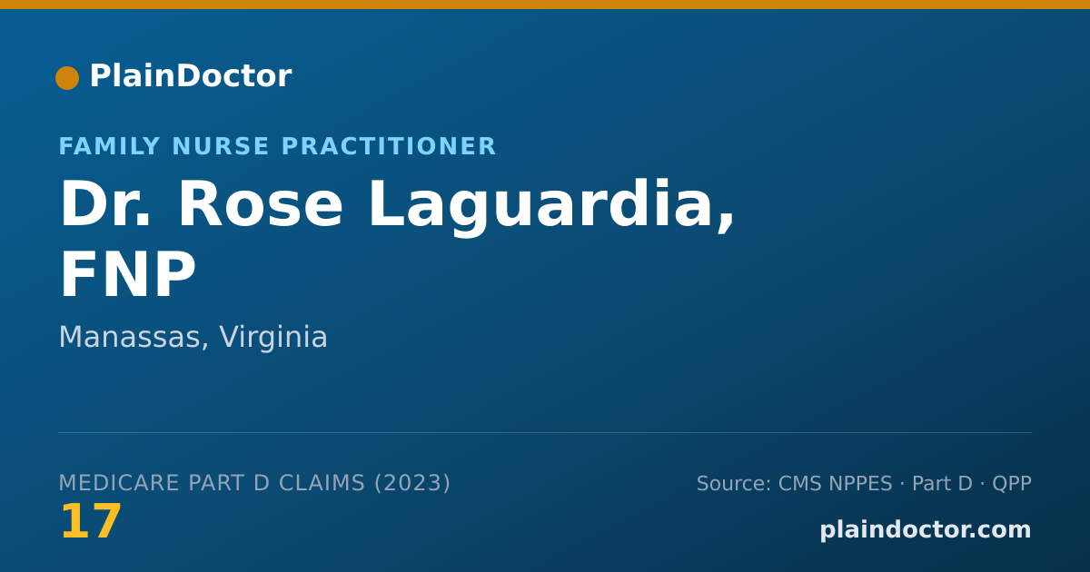 Shareable card for Rose Laguardia, FNP - Family Nurse Practitioner, Manassas, VA
