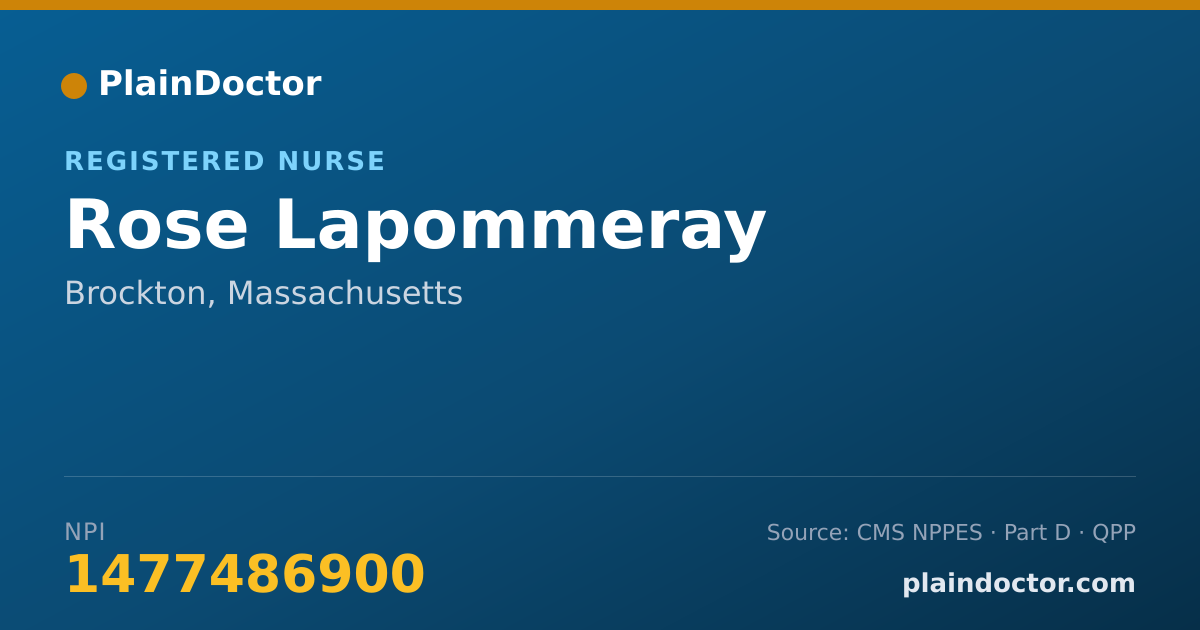Shareable card for Rose Lapommeray - Registered Nurse, Brockton, MA