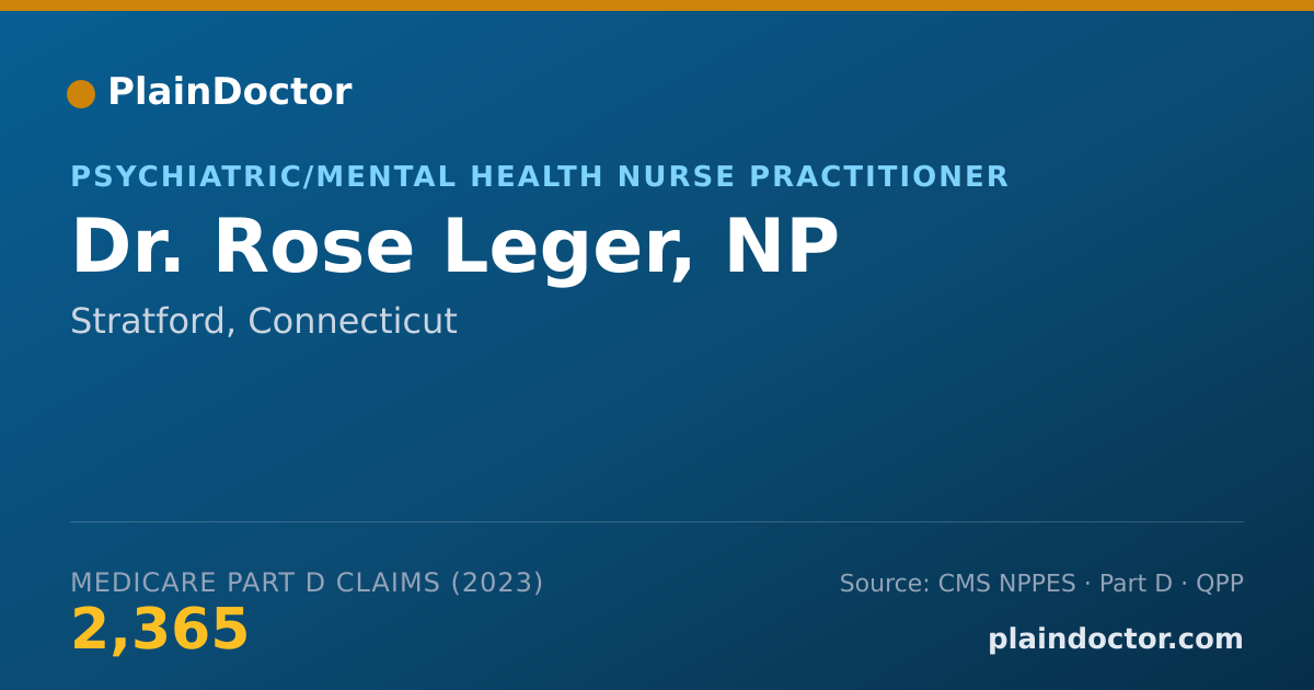 Shareable card for Rose Leger, NP - Psychiatric/Mental Health Nurse Practitioner, Stratford, CT