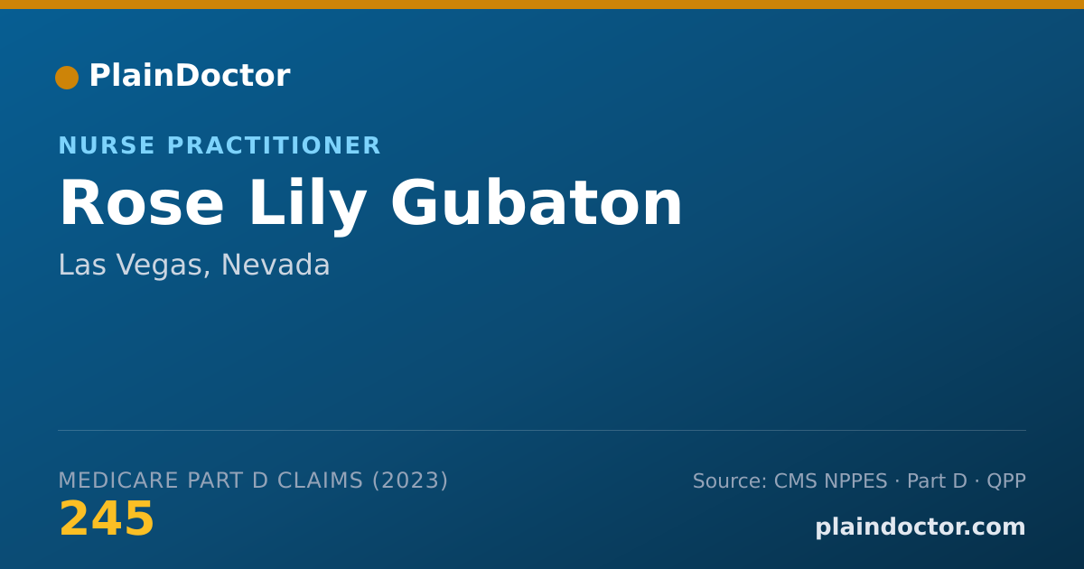 Shareable card for Rose Lily Gubaton - Nurse Practitioner, Las Vegas, NV