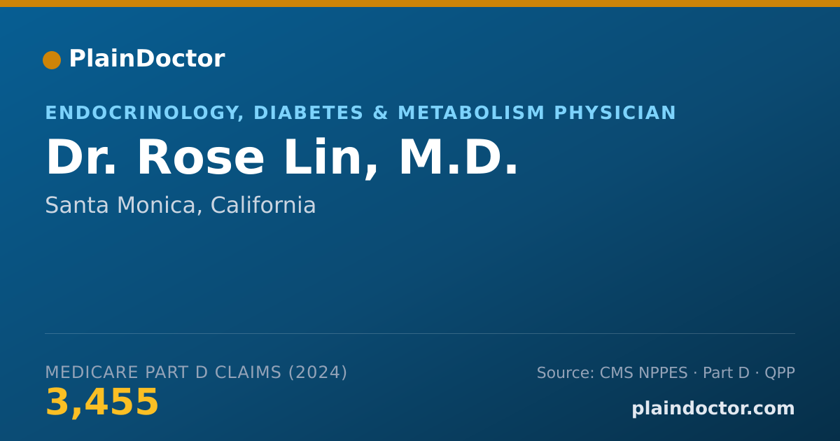 Shareable card for Rose Lin, M.D. - Endocrinology, Diabetes & Metabolism Physician, Santa Monica, CA
