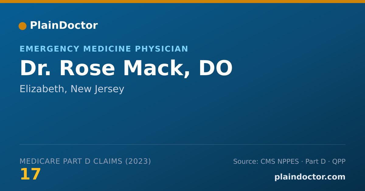 Shareable card for Rose Mack, DO - Emergency Medicine Physician, Elizabeth, NJ