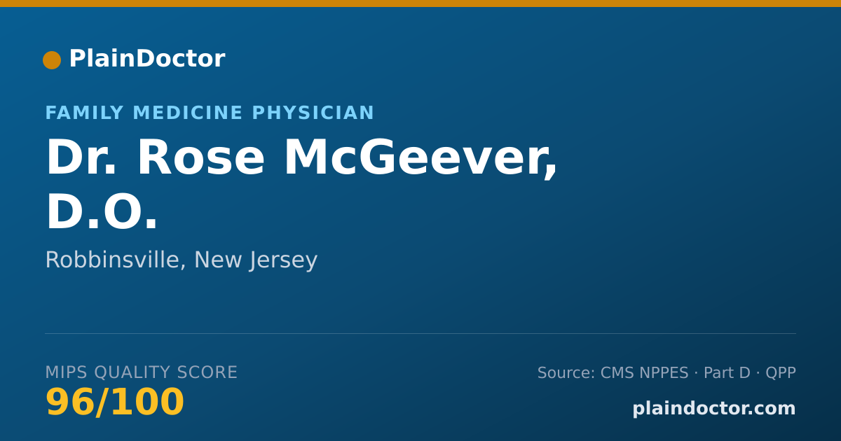 Shareable card for Rose McGeever, D.O. - Family Medicine Physician, Robbinsville, NJ