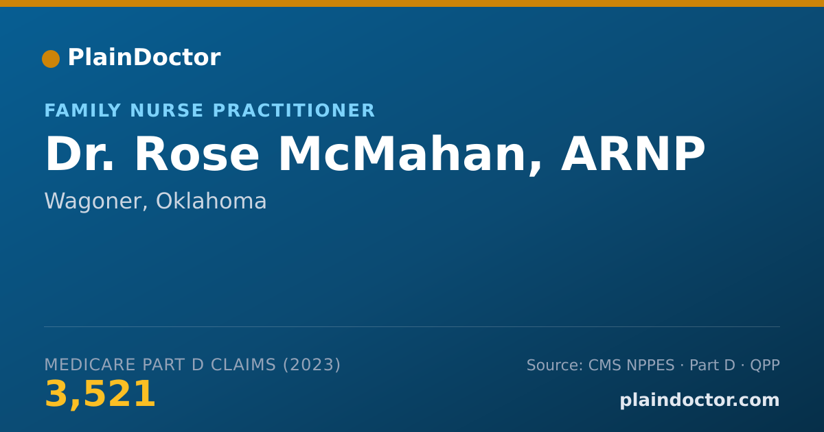 Shareable card for Rose McMahan, ARNP - Family Nurse Practitioner, Wagoner, OK