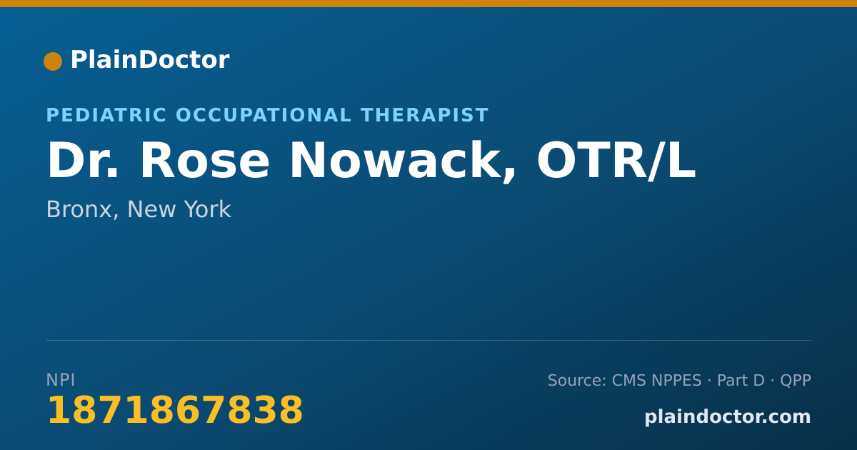 Shareable card for Rose Nowack, OTR/L - Pediatric Occupational Therapist, Bronx, NY