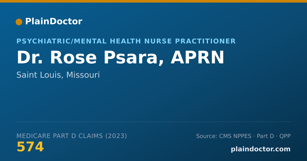 Shareable card for Rose Psara, APRN - Psychiatric/Mental Health Nurse Practitioner, Saint Louis, MO