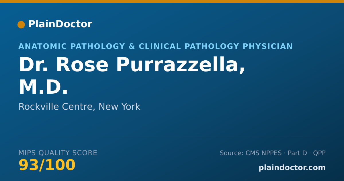 Shareable card for Rose Purrazzella, M.D. - Anatomic Pathology & Clinical Pathology Physician, Rockville Centre, NY