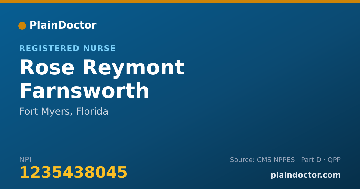 Shareable card for Rose Reymont Farnsworth - Registered Nurse, Fort Myers, FL