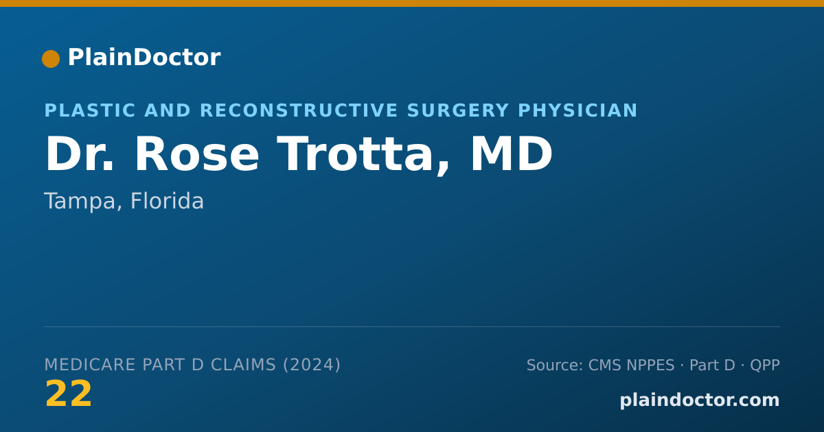 Shareable card for Rose Trotta, MD - Plastic and Reconstructive Surgery Physician, Tampa, FL