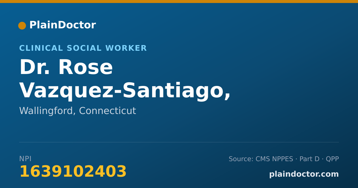 Shareable card for Rose Vazquez-Santiago, LCSW,ACSW - Clinical Social Worker, Wallingford, CT