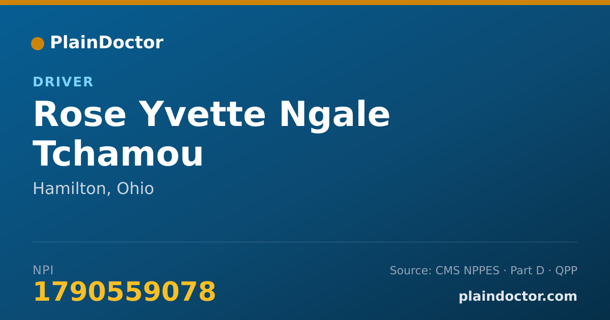 Shareable card for Rose Yvette Ngale Tchamou - Driver, Hamilton, OH