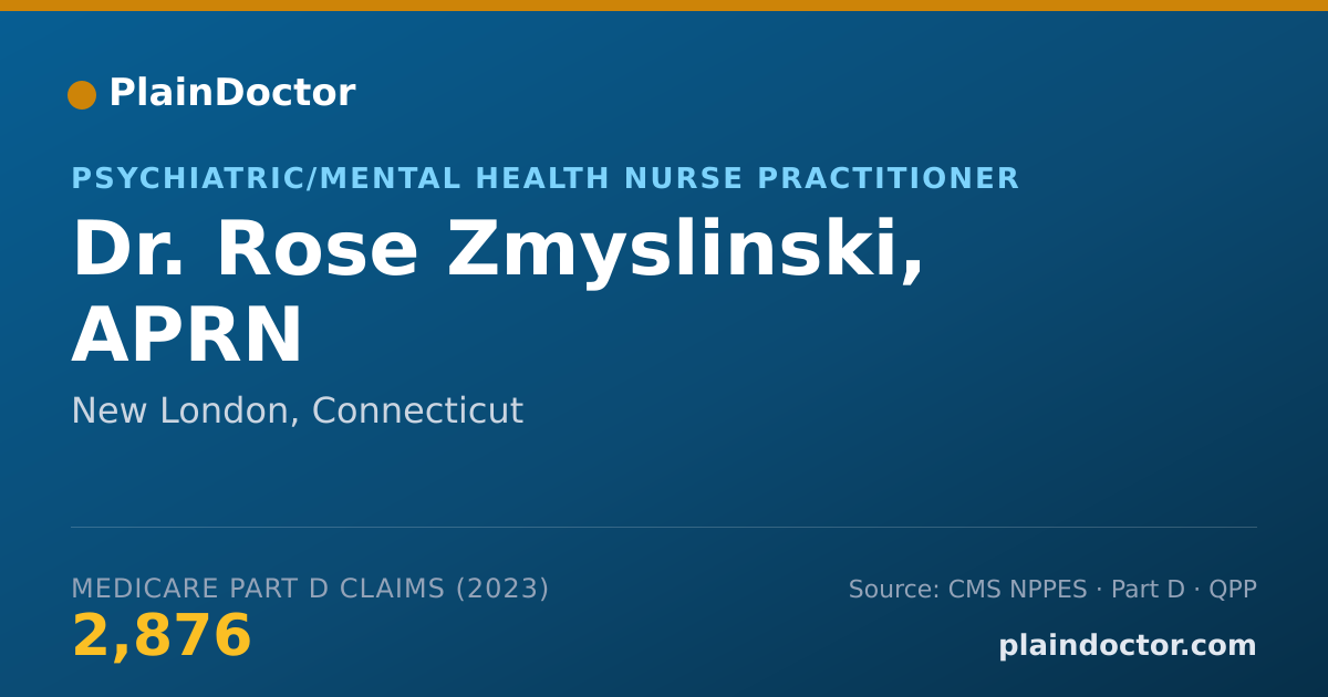 Shareable card for Rose Zmyslinski, APRN - Psychiatric/Mental Health Nurse Practitioner, New London, CT