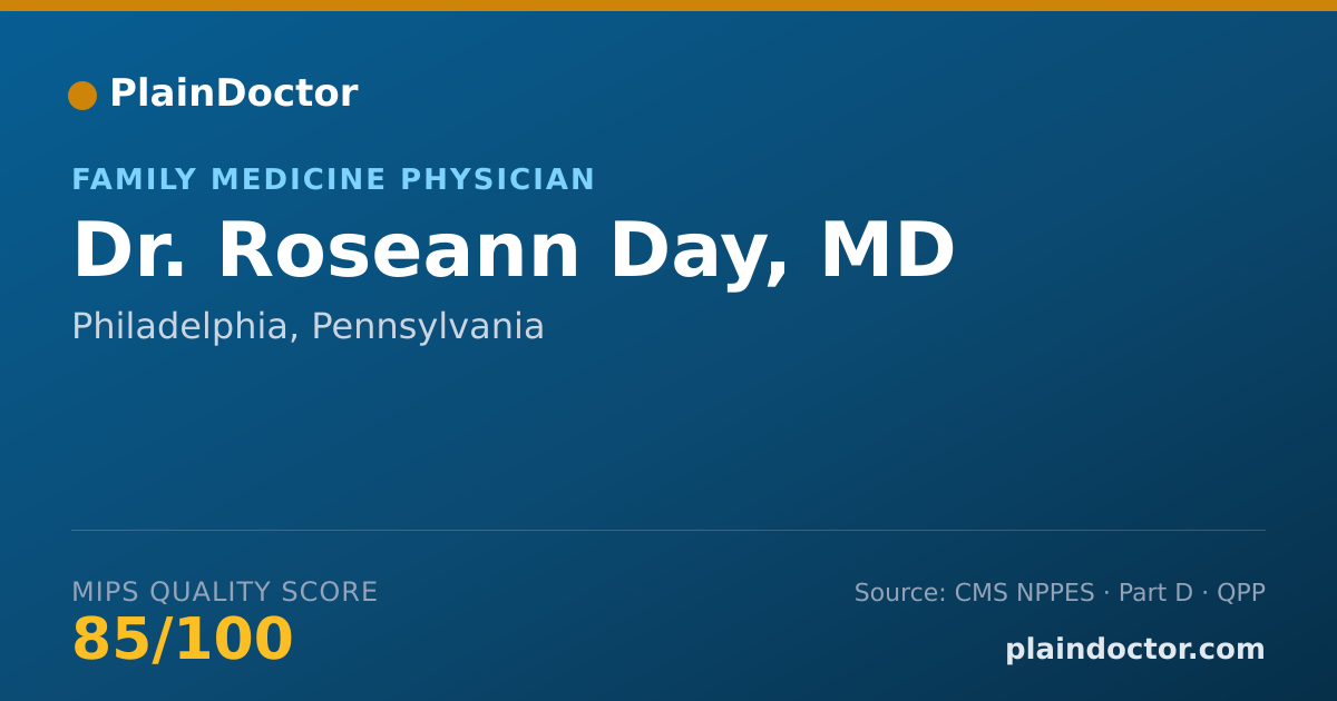 Shareable card for Roseann Day, MD - Family Medicine Physician, Philadelphia, PA