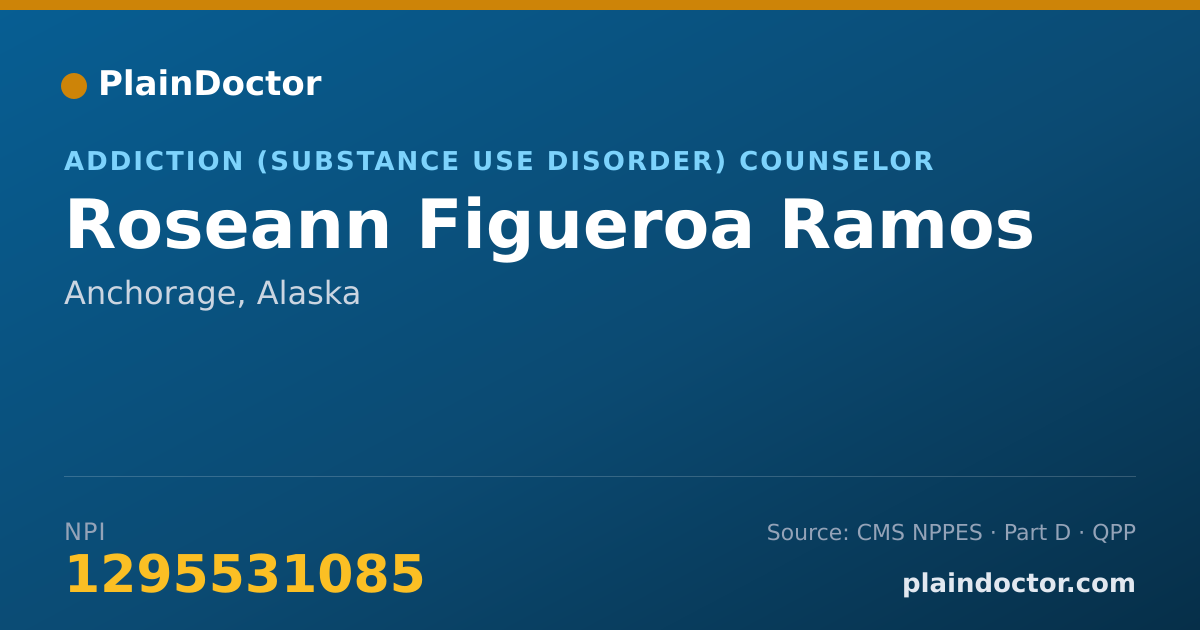 Shareable card for Roseann Figueroa Ramos - Addiction (Substance Use Disorder) Counselor, Anchorage, AK