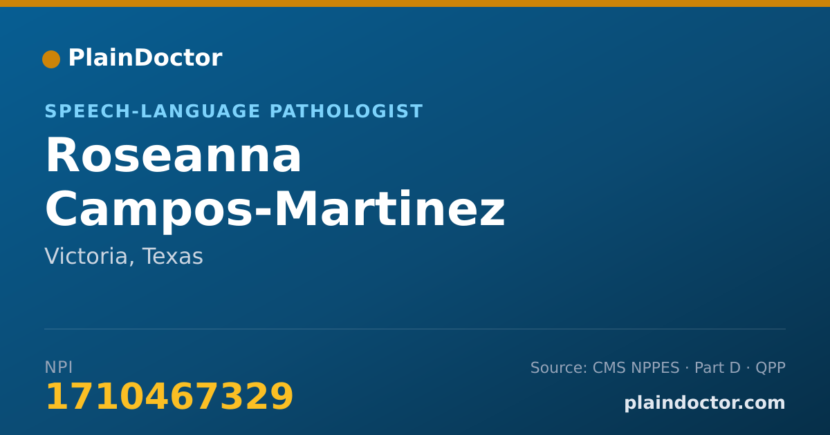 Shareable card for Roseanna Campos-Martinez - Speech-Language Pathologist, Victoria, TX