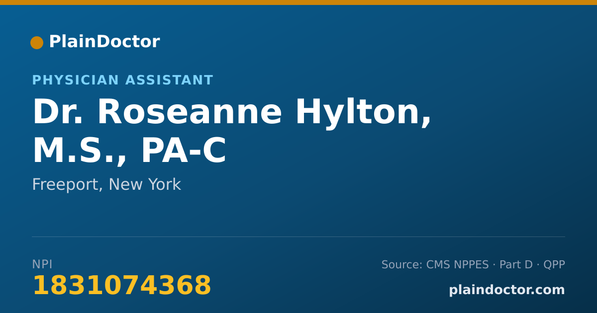 Shareable card for Roseanne Hylton, M.S., PA-C - Physician Assistant, Freeport, NY
