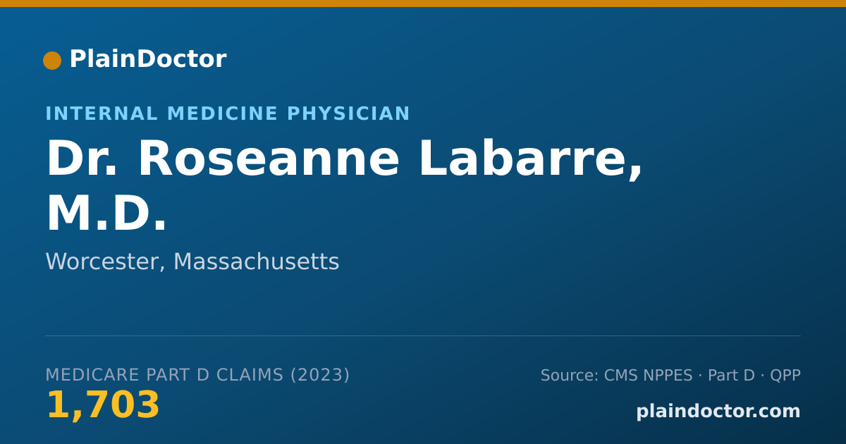 Shareable card for Roseanne Labarre, M.D. - Internal Medicine Physician, Worcester, MA