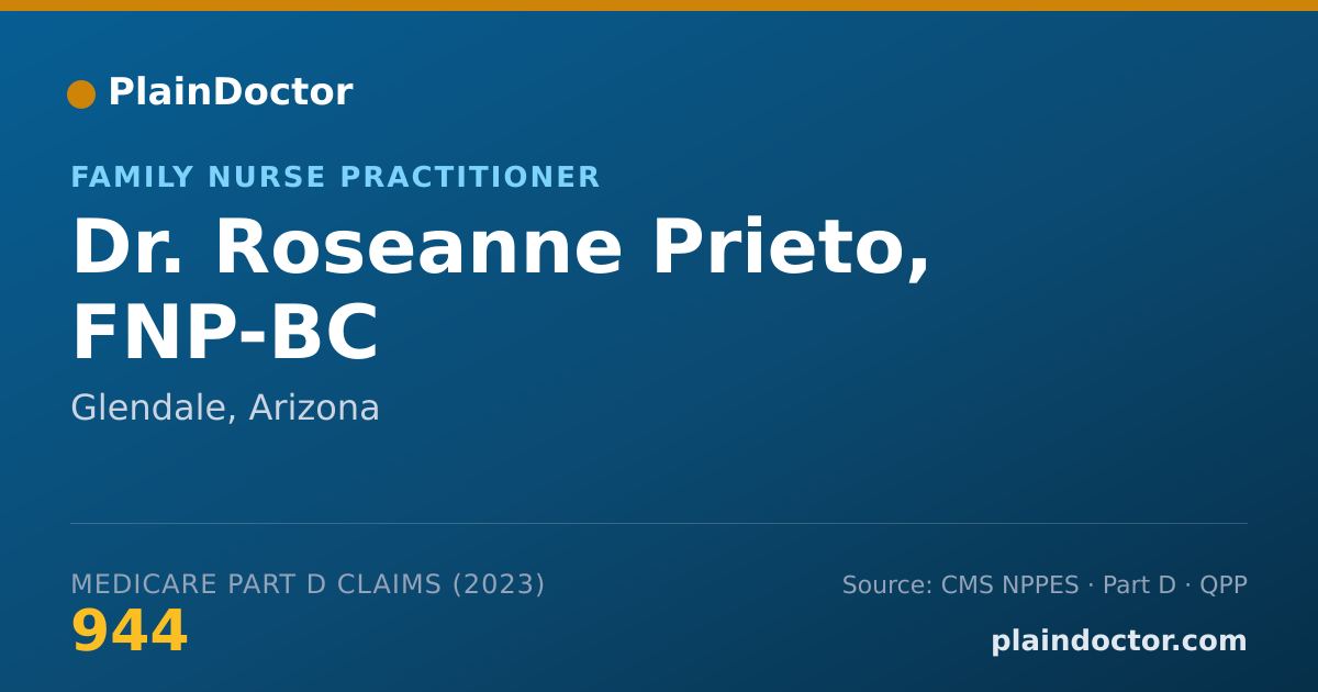 Shareable card for Roseanne Prieto, FNP-BC - Family Nurse Practitioner, Glendale, AZ