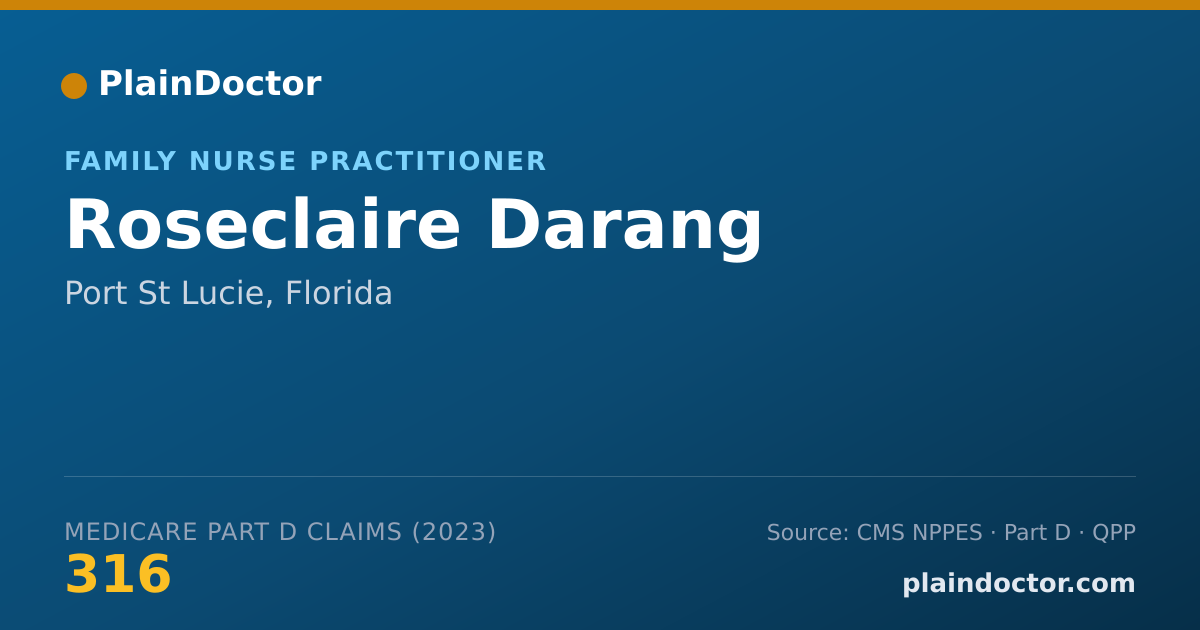 Shareable card for Roseclaire Darang - Family Nurse Practitioner, Port St Lucie, FL