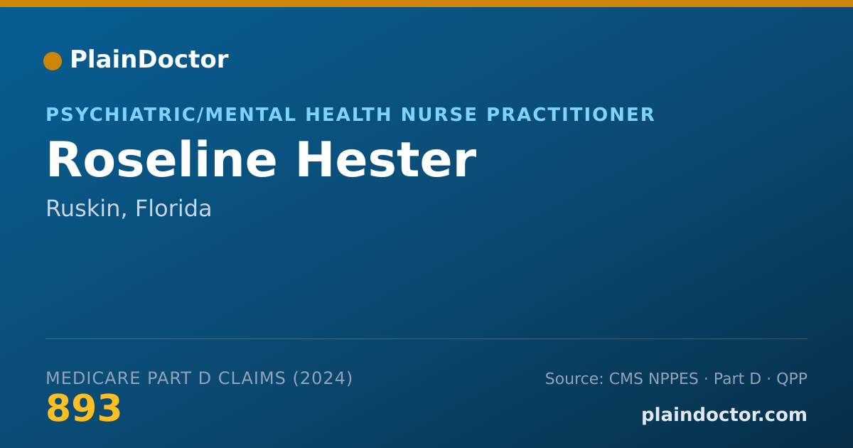 Shareable card for Roseline Hester - Psychiatric/Mental Health Nurse Practitioner, Ruskin, FL