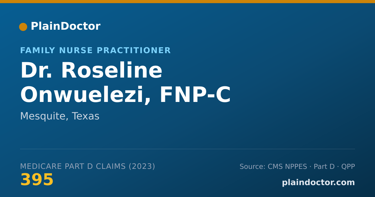 Shareable card for Roseline Onwuelezi, FNP-C - Family Nurse Practitioner, Mesquite, TX