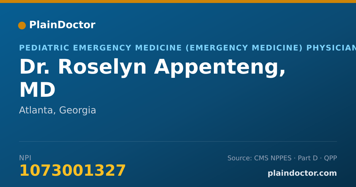 Shareable card for Roselyn Appenteng, MD - Pediatric Emergency Medicine (Emergency Medicine) Physician, Atlanta, GA