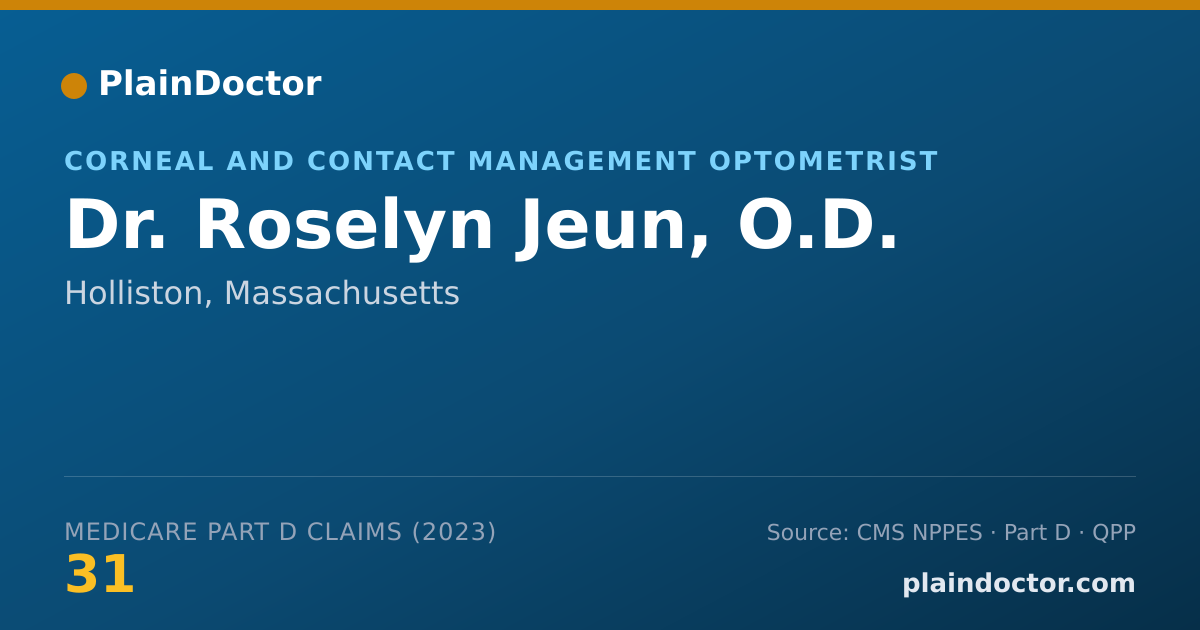 Shareable card for Roselyn Jeun, O.D. - Corneal and Contact Management Optometrist, Holliston, MA