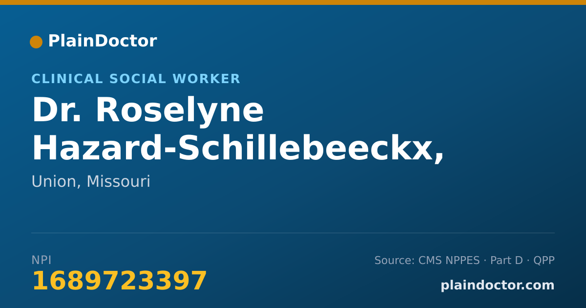 Shareable card for Roselyne Hazard-Schillebeeckx, LCSW - Clinical Social Worker, Union, MO
