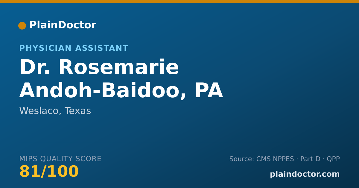 Shareable card for Rosemarie Andoh-Baidoo, PA - Physician Assistant, Weslaco, TX