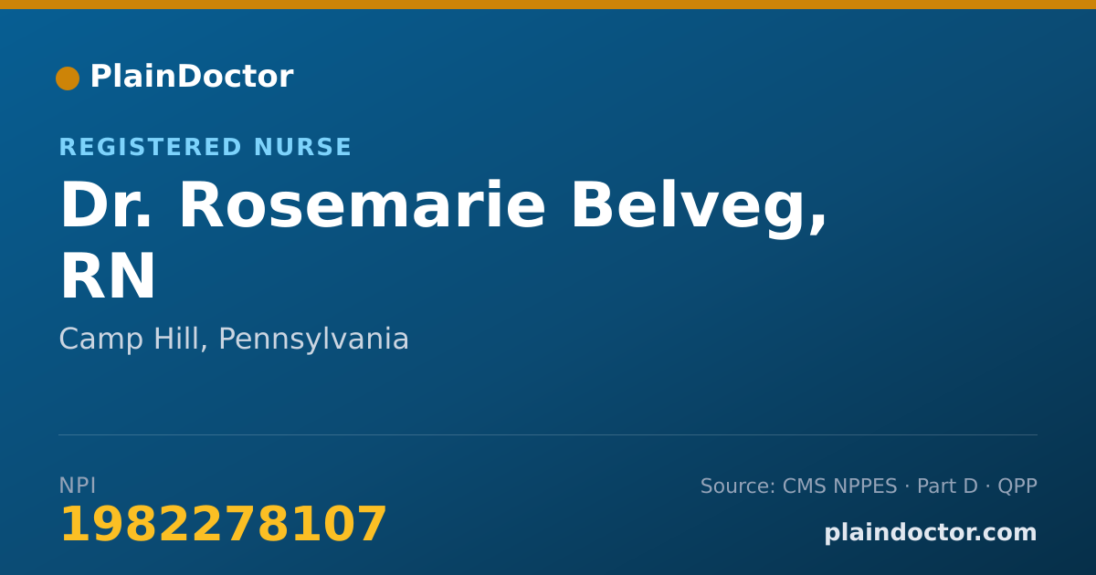 Shareable card for Rosemarie Belveg, RN - Registered Nurse, Camp Hill, PA