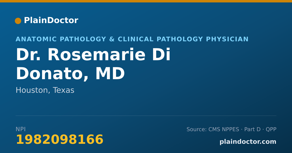 Shareable card for Rosemarie Di Donato, MD - Anatomic Pathology & Clinical Pathology Physician, Houston, TX