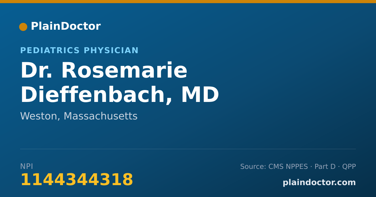Shareable card for Rosemarie Dieffenbach, MD - Pediatrics Physician, Weston, MA