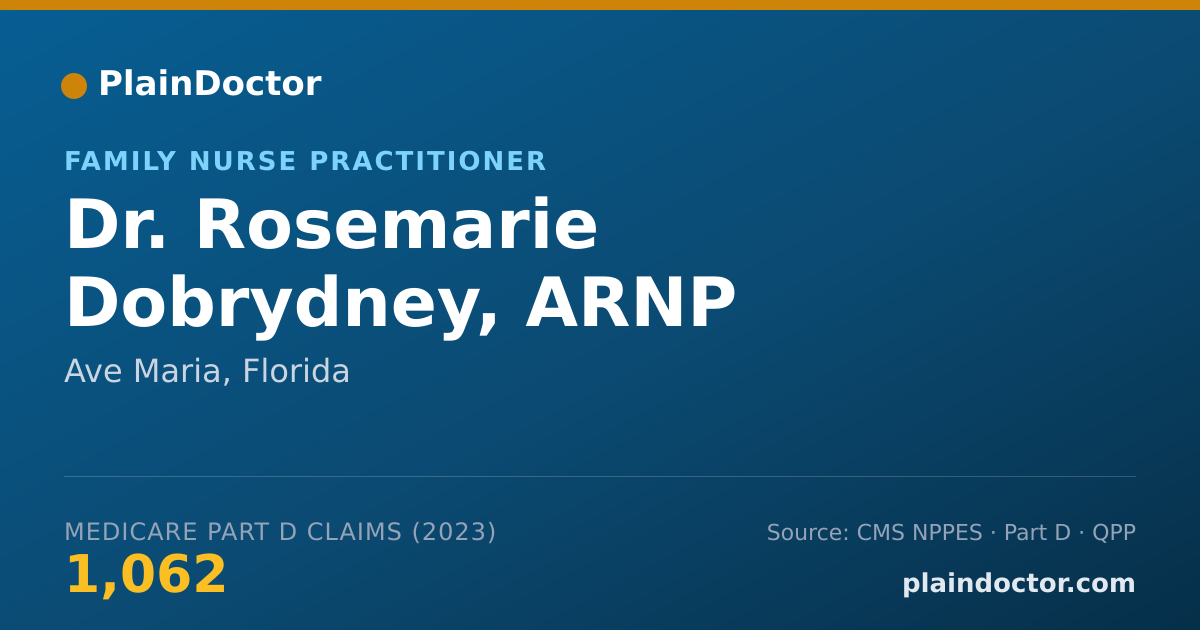Shareable card for Rosemarie Dobrydney, ARNP - Family Nurse Practitioner, Ave Maria, FL