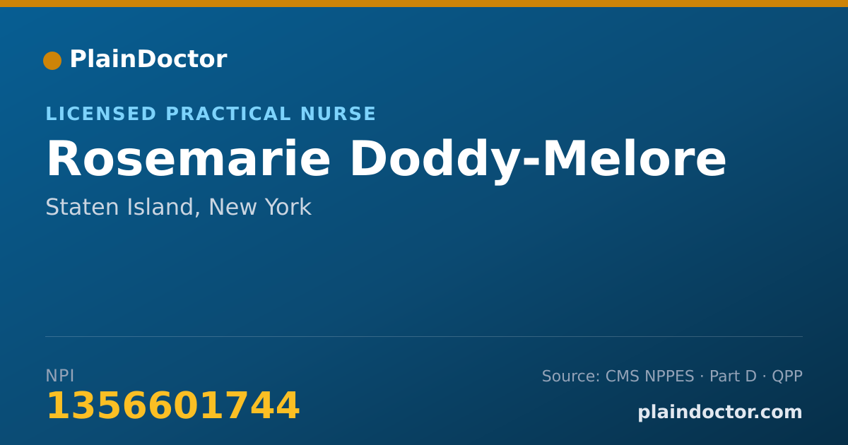 Shareable card for Rosemarie Doddy-Melore - Licensed Practical Nurse, Staten Island, NY
