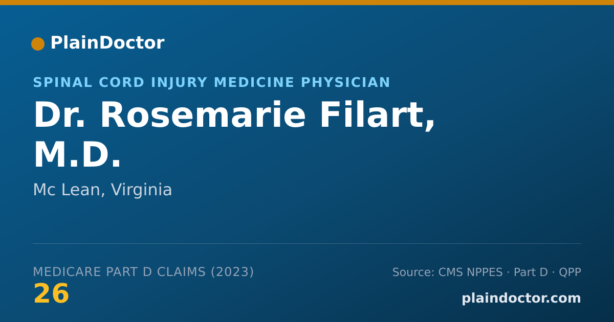 Shareable card for Rosemarie Filart, M.D. - Spinal Cord Injury Medicine Physician, Mc Lean, VA