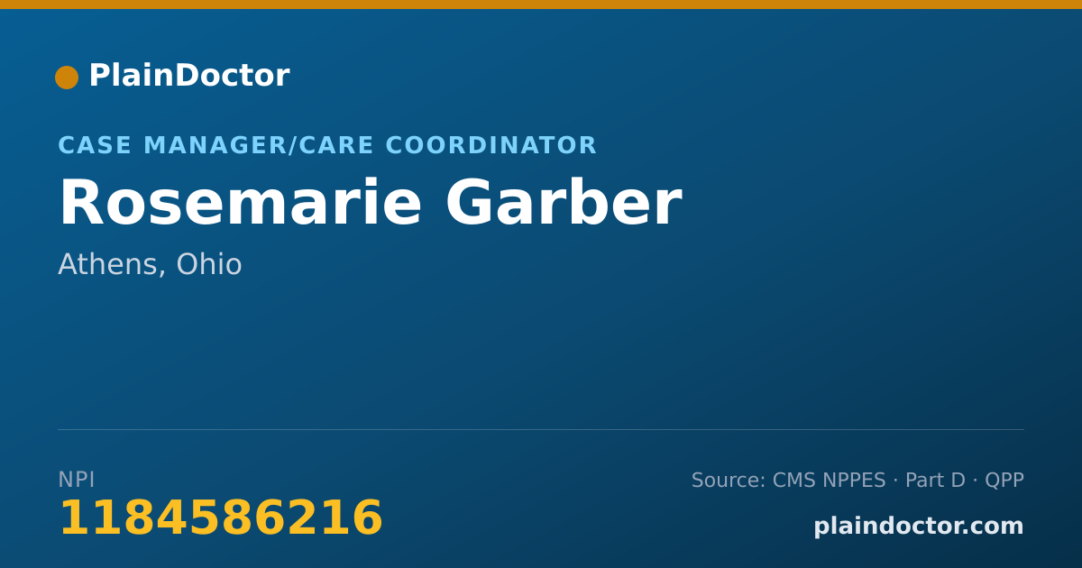 Shareable card for Rosemarie Garber - Case Manager/Care Coordinator, Athens, OH