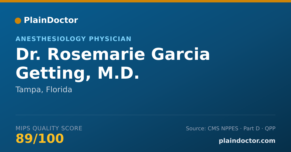 Shareable card for Rosemarie Garcia Getting, M.D. - Anesthesiology Physician, Tampa, FL