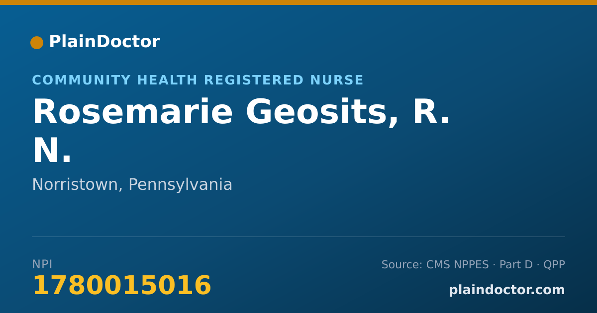 Shareable card for Rosemarie Geosits, R. N. - Community Health Registered Nurse, Norristown, PA