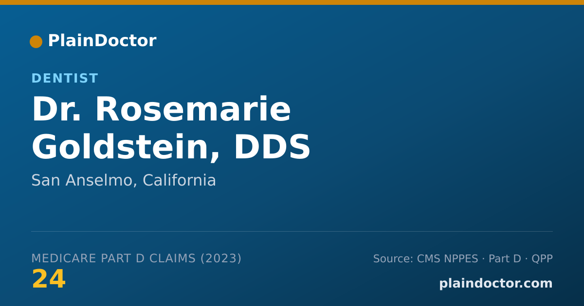 Shareable card for Rosemarie Goldstein, DDS - Dentist, San Anselmo, CA