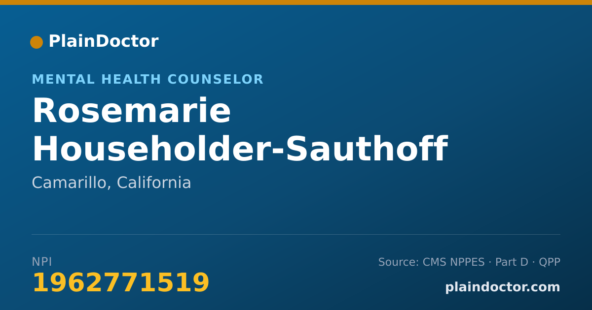 Shareable card for Rosemarie Householder-Sauthoff - Mental Health Counselor, Camarillo, CA
