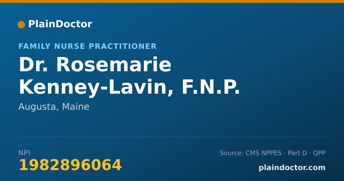 Shareable card for Rosemarie Kenney-Lavin, F.N.P. - Family Nurse Practitioner, Augusta, ME
