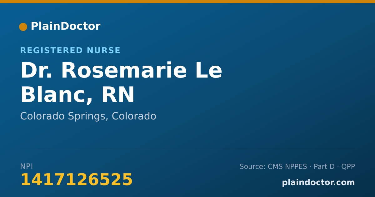 Shareable card for Rosemarie Le Blanc, RN - Registered Nurse, Colorado Springs, CO